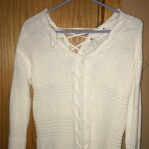 White V-Neck Sweater